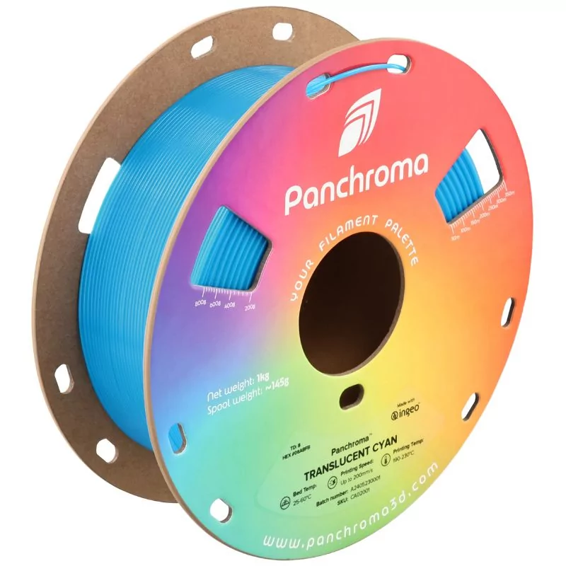 Panchroma™ PLA Translucent Cyan - 1.75mm - 1kg Panchroma™ PLA Translucent Cyan - 1.75mm - 1kg