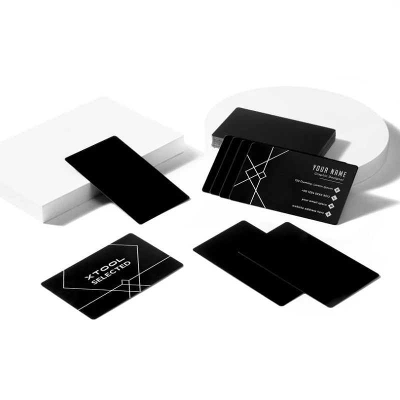 Lot De 50 Cartes De Visite En Aluminium - 86x54 Mm, Surface Mate, Vierges, Couleur Or - Parfait Pour Gravure