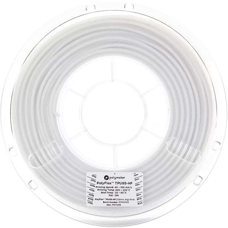 PolyFlex TPU95-HF Blanc - 2.85mm - 750 g (2) PolyFlex TPU95-HF Blanc - 2.85mm - 750 g (2)