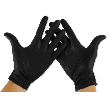 Gants de Protection Nitrile Noir - x100 Taille M