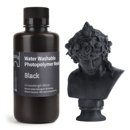 Résine Lavable à l'eau Noire Elegoo - 1000 ml