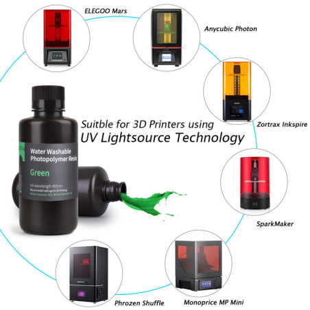Résine Lavable à l'eau Verte Elegoo - 1000 ml (2) Résine Lavable à l'eau Verte Elegoo - 1000 ml (2)