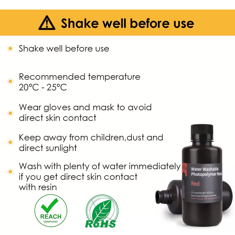 Résine Lavable à l'eau Rouge Elegoo - 1000 ml (3) Résine Lavable à l'eau Rouge Elegoo - 1000 ml (3)