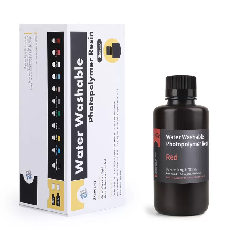 Résine Lavable à l'eau Rouge Elegoo - 1000 ml (5) Résine Lavable à l'eau Rouge Elegoo - 1000 ml (5)