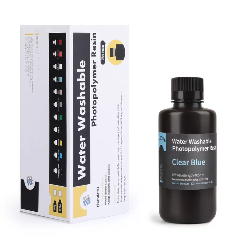 Résine Lavable à l'eau Bleue Clair Elegoo - 1000 ml (5) Résine Lavable à l'eau Bleue Clair Elegoo - 1000 ml (5)