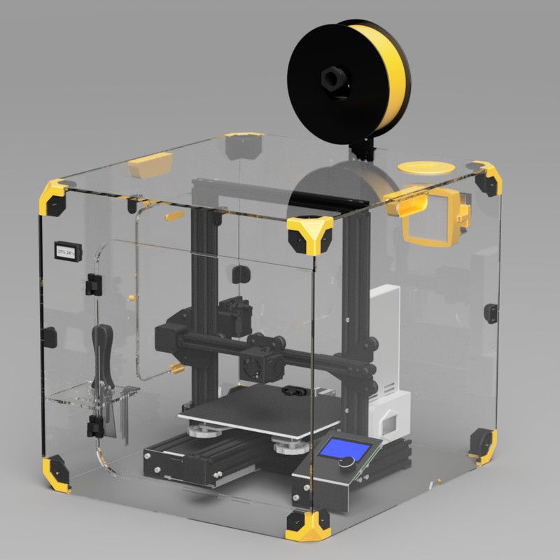 Caisson Creality Ender 3 antibruit et filtrant - Polyfab3D