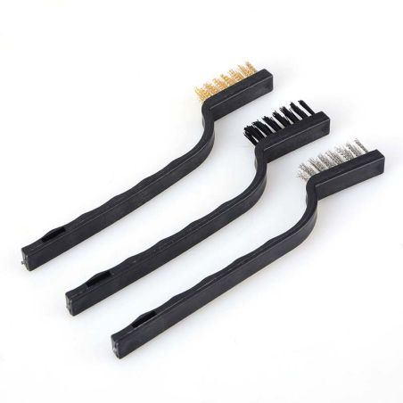 Pack 3 brosses de nettoyage (nylon, laiton, acier)