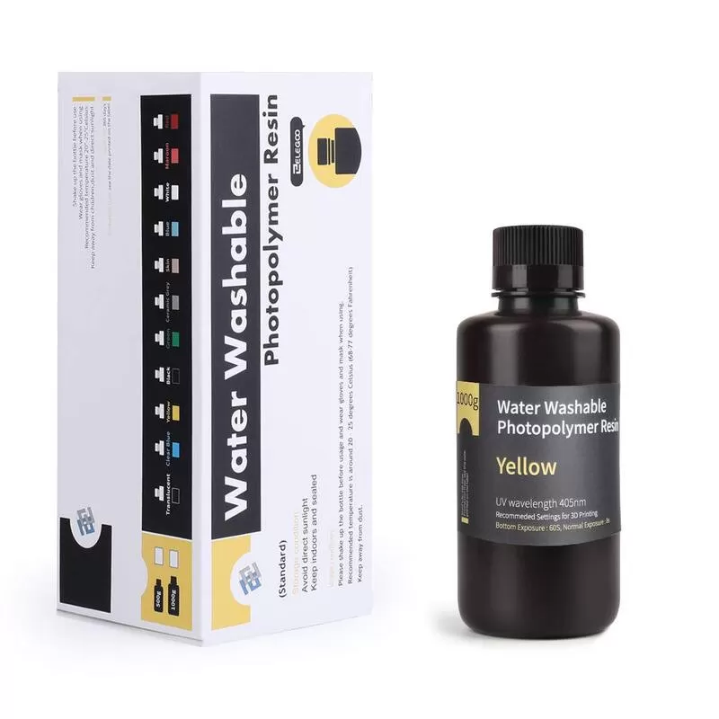 Résine Lavable à l'eau Jaune Elegoo - 1000 ml (6) Résine Lavable à l'eau Jaune Elegoo - 1000 ml (6)