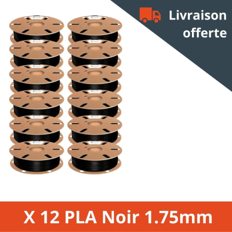 Pack PLA Noir X 12 bobines Forshape - 1.75mm - 750g Pack PLA Noir X 12 bobines Forshape - 1.75mm - 750g