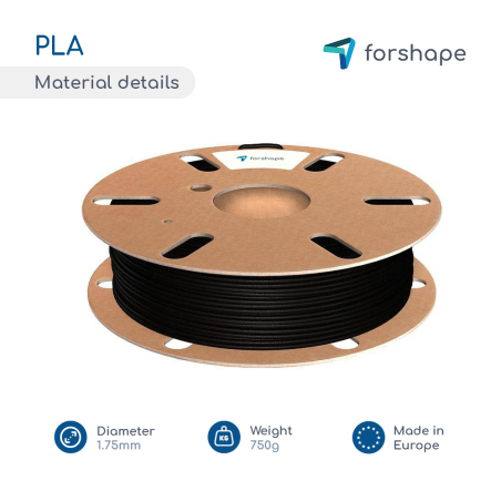 Pack PLA Noir X 12 bobines Forshape - 2.85mm - 750g Pack PLA Noir X 12 bobines Forshape - 2.85mm - 750g