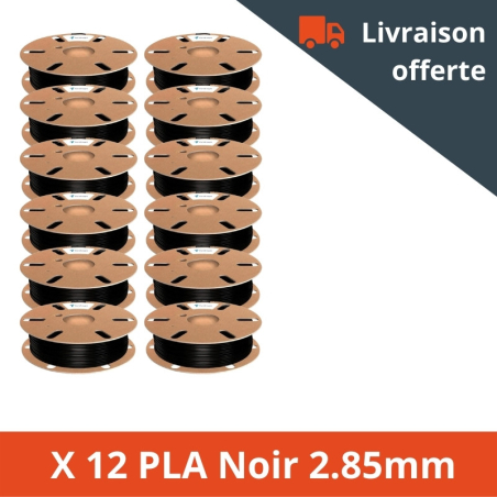 Pack PLA Noir X 12 bobines Forshape - 2.85mm - 750g Pack PLA Noir X 12 bobines Forshape - 2.85mm - 750g