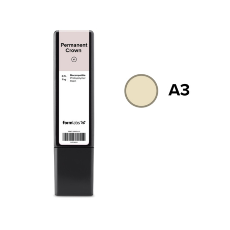 Résine Formlabs Permanent Crown A3 1kg (0.7L) Résine Formlabs Permanent Crown A3 1kg (0.7L)
