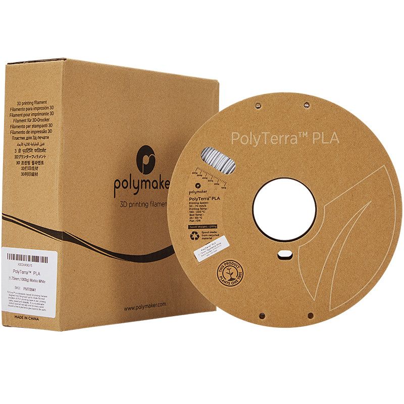 PolyTerra PLA Blanc Marbre (Marble White) - 1.75mm - 1 kg - Polyfab3D