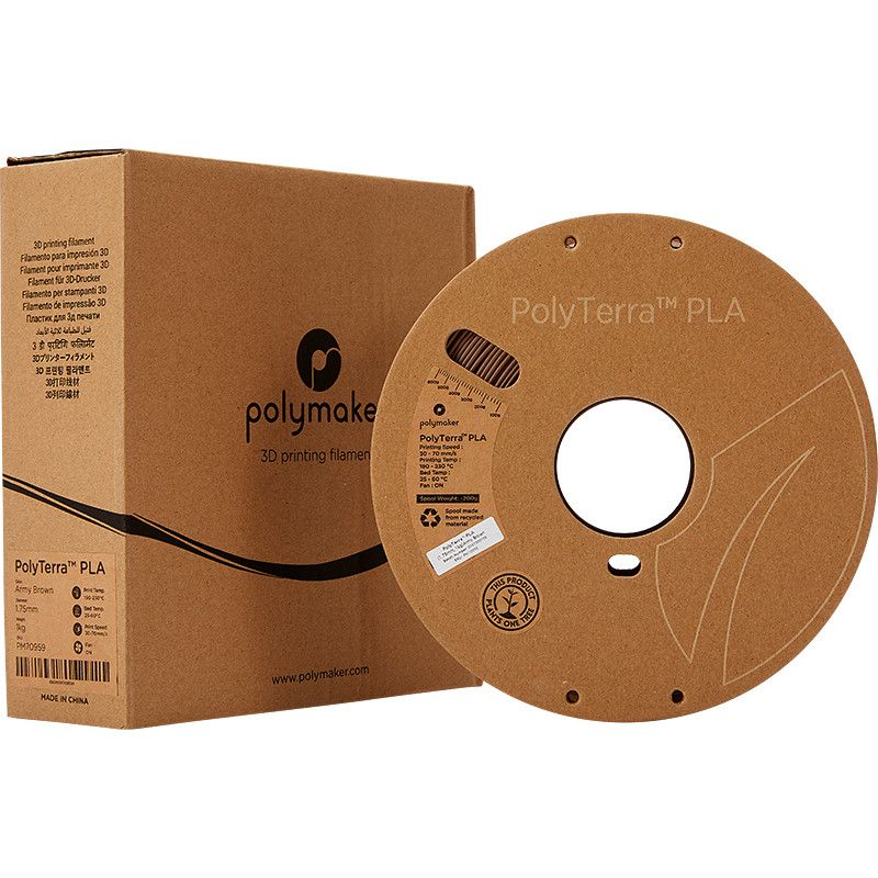 PolyTerra PLA Marron Armée (Army Brown) - 1.75mm - 1 kg - Polyfab3D