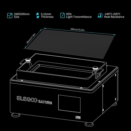 Film de séparation FEP pour Saturn Elegoo Film de séparation FEP pour Saturn Elegoo
