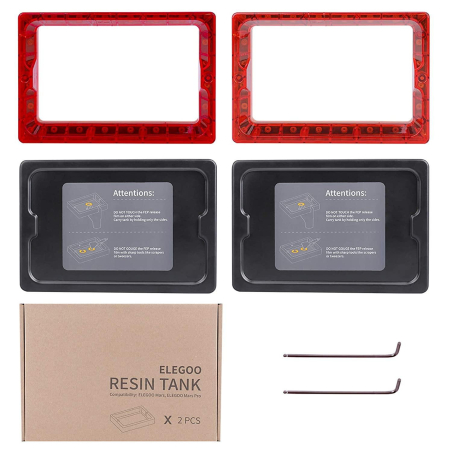 Lot de 2 cuves à résine plastique Elegoo Mars series (FEP pré-installé) Lot de 2 cuves à résine plastique Elegoo Mars series (FEP pré-installé)