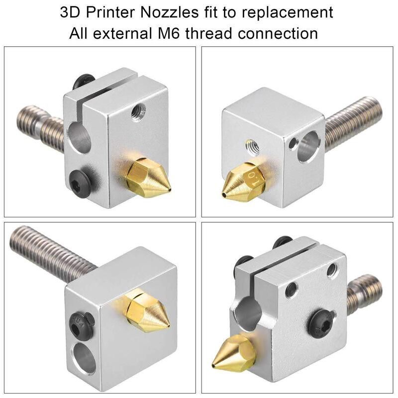 Buse laiton MK8, De 0.2mm à 0.8mm, Pour filament 1.75mm