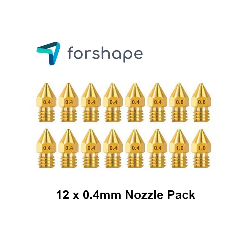 Lot de 12 Buses Laiton MK8 Forshape 0.4mm Lot de 12 Buses Laiton MK8 Forshape 0.4mm
