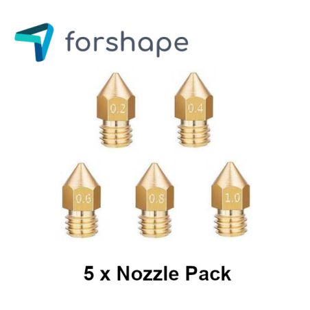 Lot de 5 Buses Laiton MK8 Forshape (0.2mm, 0.4mm, 0.6mm, 0.8mm,1.0mm)