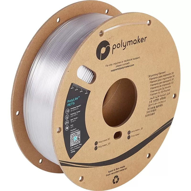 PolyLite PETG Transparent - 1.75mm - 1kg PolyLite PETG Transparent - 1.75mm - 1kg