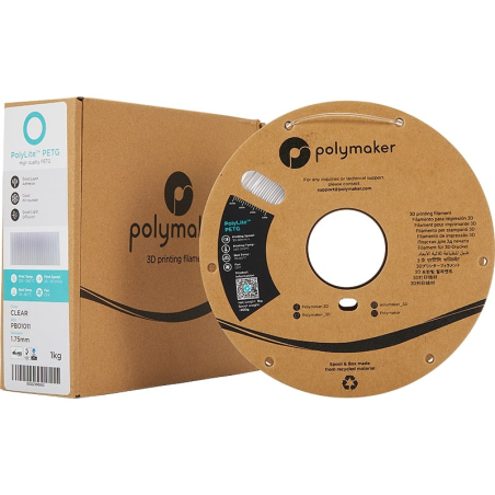 PolyLite PETG Transparent - 1.75mm - 1 kg - carton