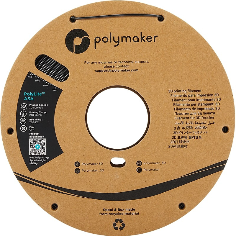 PolyLite ASA Noir - 1.75mm - 1 kg