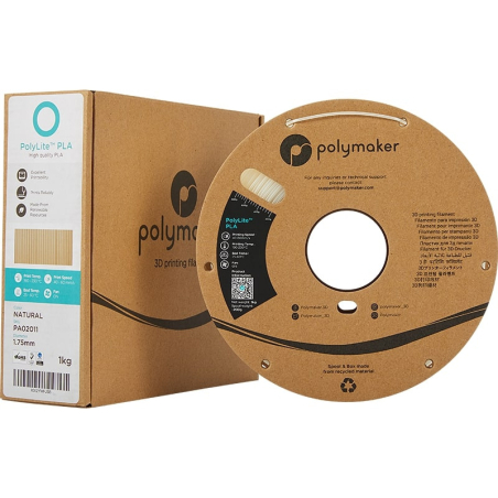 PolyLite PLA Naturel - 1.75mm - 1 kg emballage carton PolyLite PLA Naturel - 1.75mm - 1 kg emballage carton