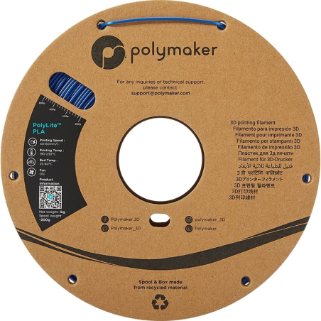 Polymaker PolyLite PLA Bleu - 1.75mm - 1 kg