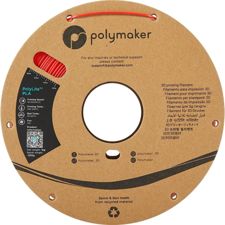 Polymaker PolyLite PLA Rouge - 1.75mm - 1 kg