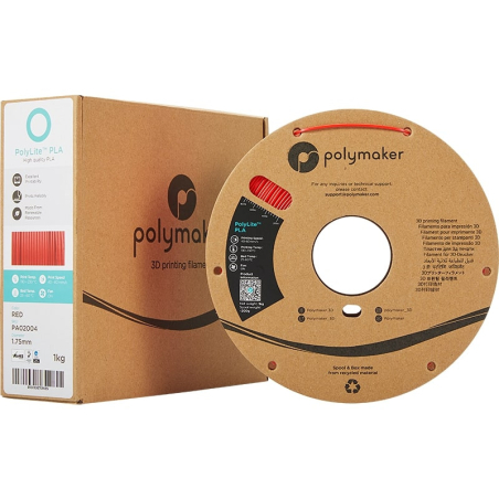 Packaging PolyLite PLA Rouge - 1.75mm - 1 kg