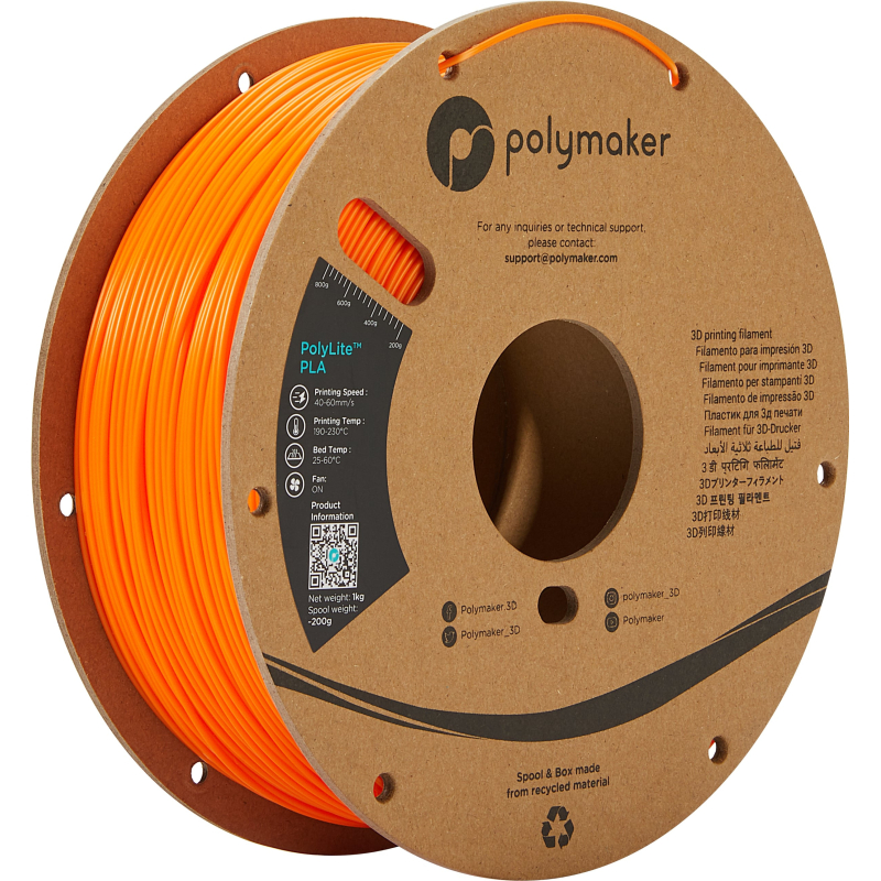 PolyLite PLA Orange - 1.75mm - 1 kg