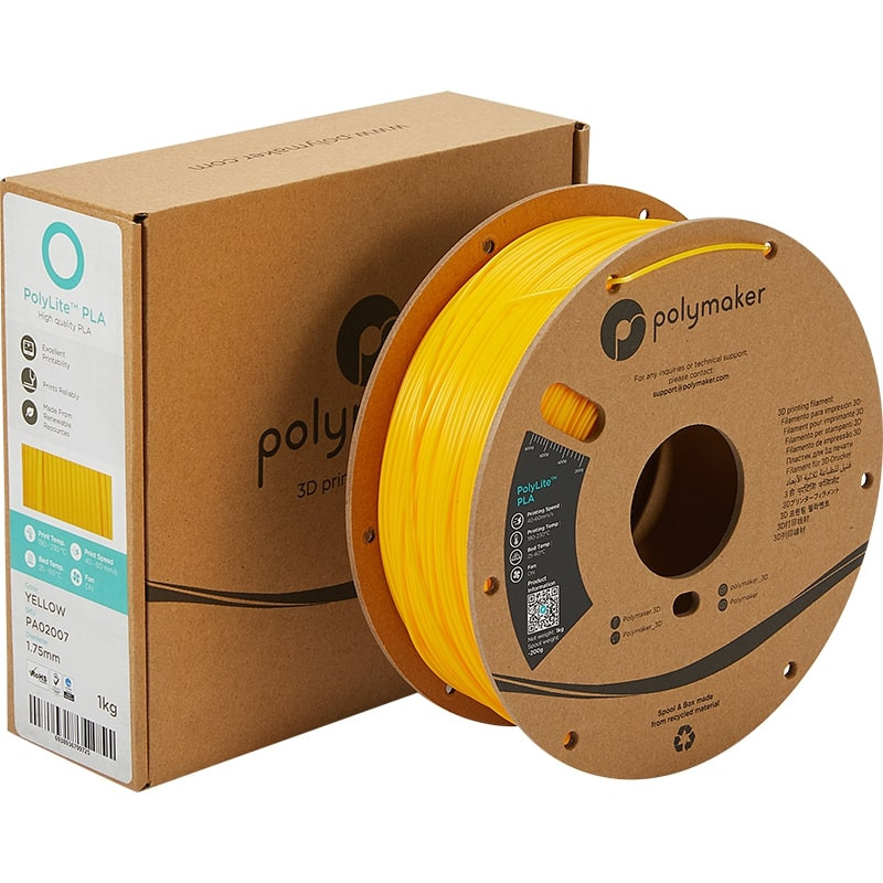 Packaging PolyLite PLA Jaune - 1.75mm - 1 kg