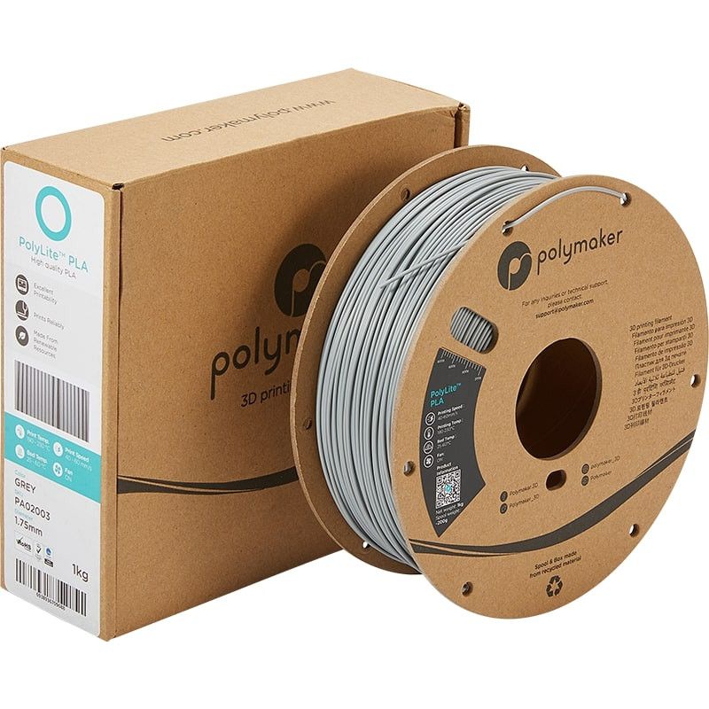 Raise3D Filament Premium PLA Gris 1.75mm 1kg - Polyfab3D