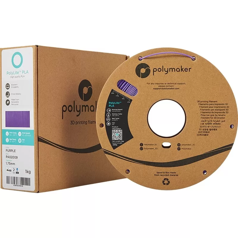 PLA Violet PolyLite Polymaker - 1.75mm - 1 kg PLA Violet PolyLite Polymaker - 1.75mm - 1 kg