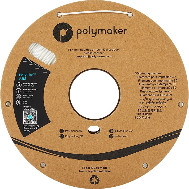 Filament PolyLite ABS Blanc - 1.75mm - 1 kg