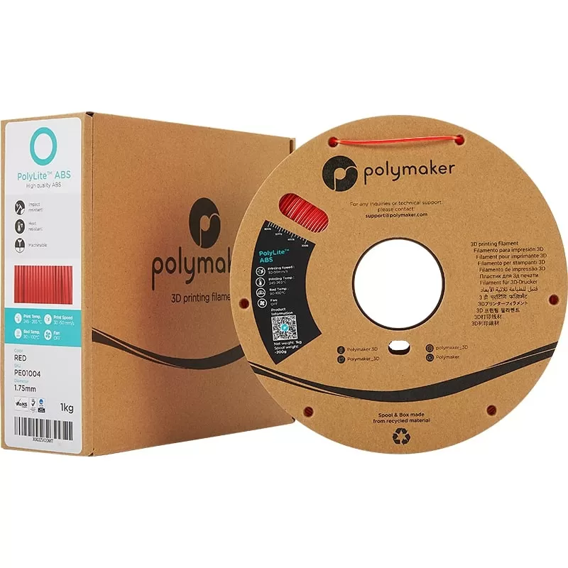 ABS Rouge Polymaker PolyLite - 1.75mm - 1 kg ABS Rouge Polymaker PolyLite - 1.75mm - 1 kg