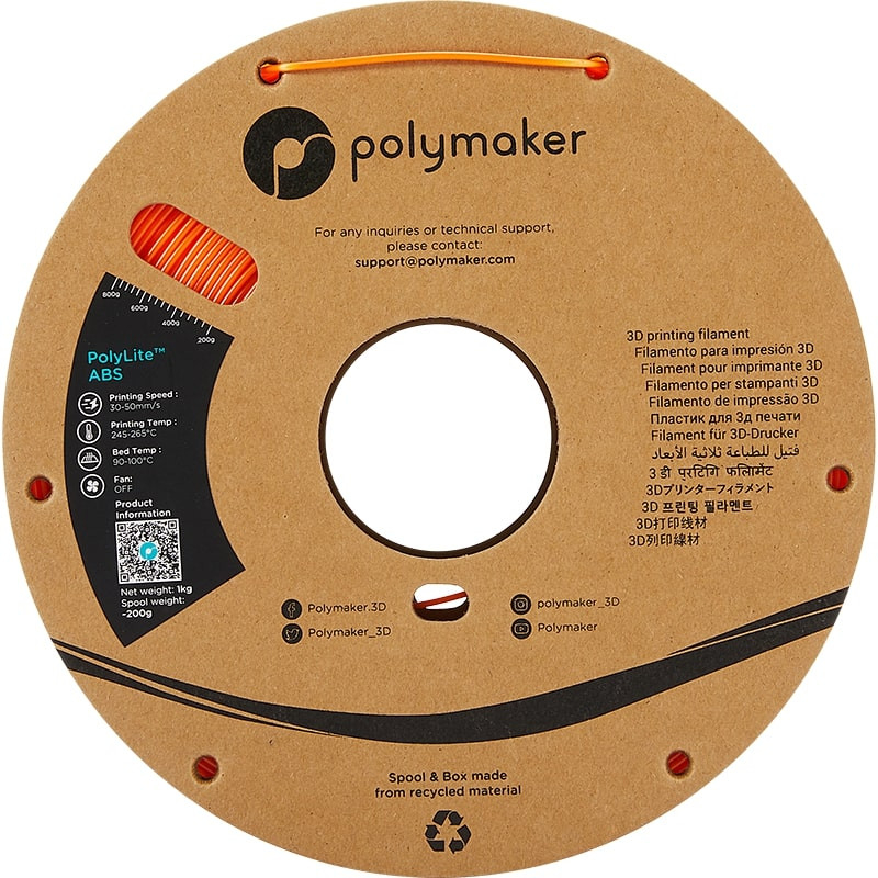 Polymaker PolyLite ABS Orange - 1.75mm - 1 kg