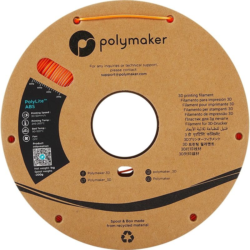 Polymaker PolyLite ABS Orange - 1.75mm - 1 kg