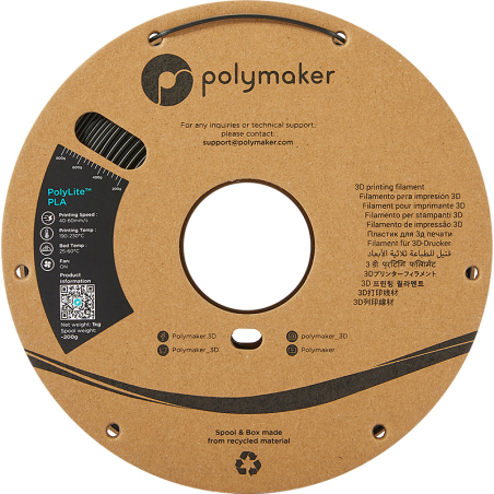 PolyLite PLA Noir Polymaker - 2.85mm - 1 kg