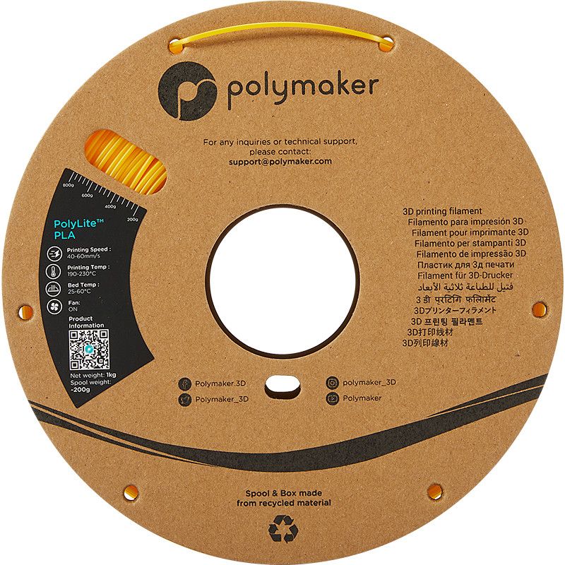 PolyLite PLA Jaune Polymaker - 2.85mm - 1 kg