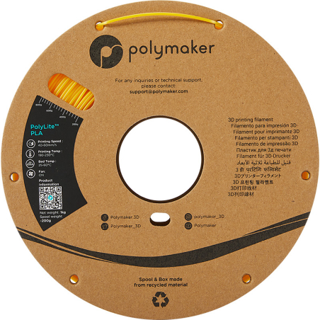 PolyLite PLA Jaune Polymaker - 2.85mm - 1 kg