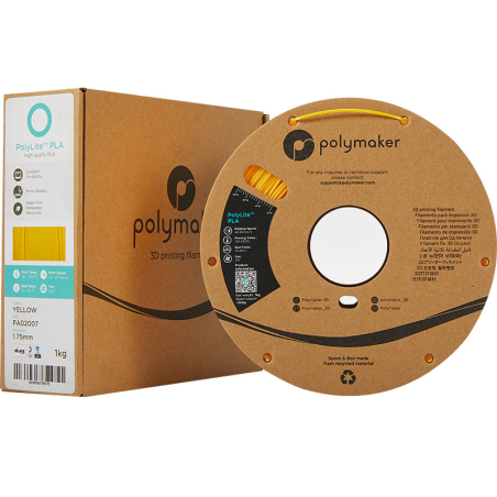 Packaging PolyLite PLA Jaune - 2.85mm - 1 kg