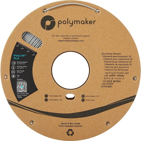 PolyLite PLA Gris Polymaker - 2.85mm - 1 kg