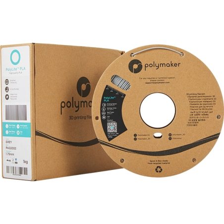 Packaging PolyLite PLA Gris - 2.85mm - 1 kg