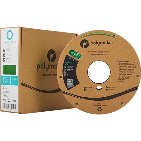 Packaging PolyLite PLA Vert - 2.85mm - 1 kg Packaging PolyLite PLA Vert - 2.85mm - 1 kg