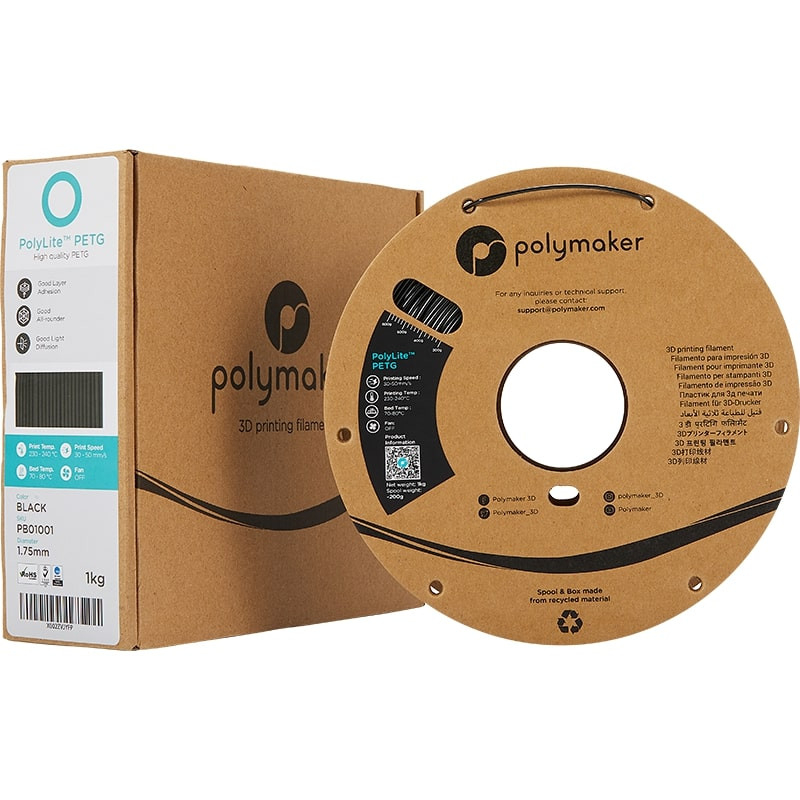 Packaging PolyLite PETG Noir - 1.75mm - 1 kg
