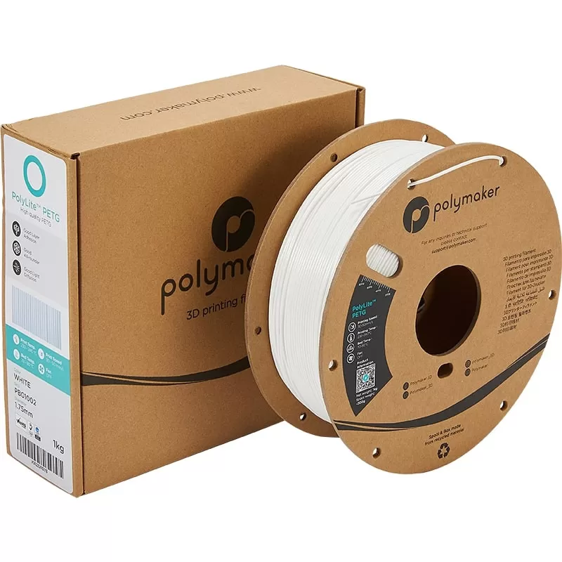 Emballage PolyLite PETG Blanc - 1.75mm - 1 kg Emballage PolyLite PETG Blanc - 1.75mm - 1 kg