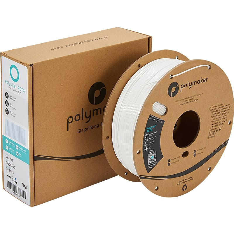 Emballage PolyLite PETG Blanc - 2.85mm - 1 kg