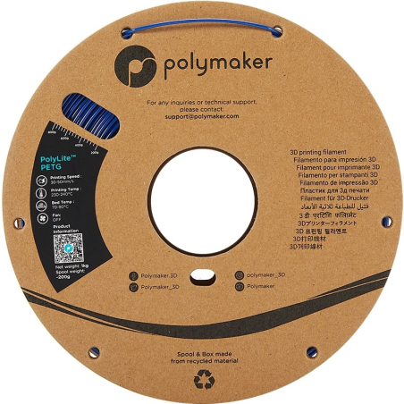 Polymaker PolyLite PETG Bleu - 1.75mm - 1 kg