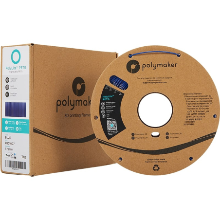 Emballage PolyLite PETG Bleu - 2.85mm - 1 kg Emballage PolyLite PETG Bleu - 2.85mm - 1 kg